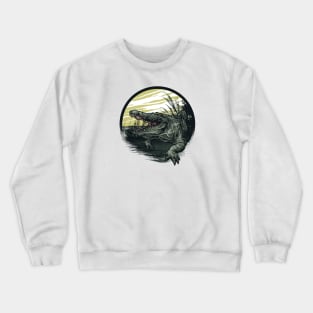 Dark Alligator Swamp Grunge Crewneck Sweatshirt